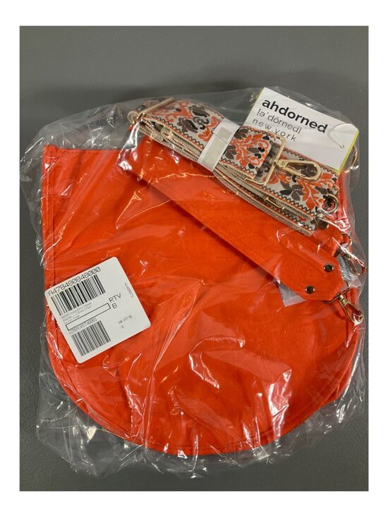 Ahdorned U-Shaped Messenger Bag - Double Entry, Dual Straps, Pouch, Sicilian Ora - Picture 2 of 9